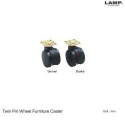 FURNITURE CASTER WHEEL WITH TWIN PIN