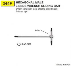HEXAGONAL 3 ENDS WRENCH SLIDING BAR / LENGTH 90 x 180 MM