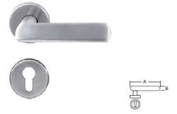 Stainless Steel Solid Lever Handle on Rose