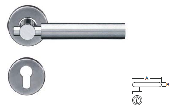 Stainless Steel Solid Lever Handle on Rose