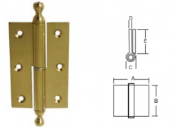 Brass Straight Tip Hinges Lift-off   (2PCS)