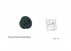 ROUND WALL SOCKET BLACK