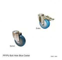 PP/PU BOLT HOLE BLUE CASTER