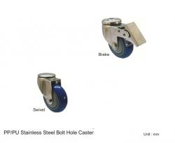 PP/PU STAINLESS STEEL BOLT HOLE CASTER