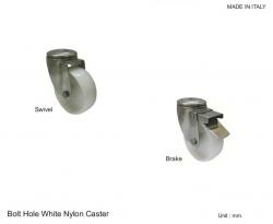 BOLT HOLE WHITE NYLON CASTER