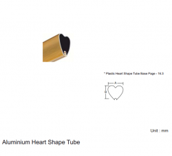 ALUMINIUM  HEART SHAPED TUBE  28.5mm X 19.5 mm - 3 Mtr