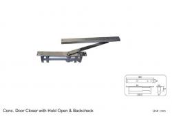 CONC. DOOR CLOSER WITH HOLD OPEN & BACKCHECK