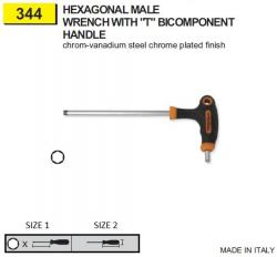 HEXAGONAL MALE WRENCH WITH "T" BICOMPONENT HANDLE / LENGTH 160 M