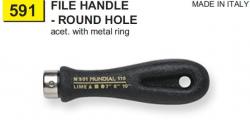 FILE HANDLE- ROUND HOLE  acet. with metal ring