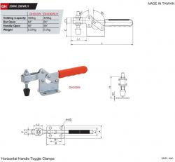 HORIZONTAL HANDLE TOGGLE CLAMPS - HEIGHT 85 MM
