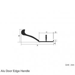 ALU DOOR EDGE HANDLE - 43.8mm