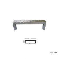 EUR. SATIN CHROME PULL HANDLE - 105mm LENGTH