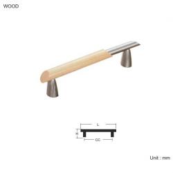 MODERN WOOD PULL HANDLE - 128mm LENGTH / 30mm HEIGHT