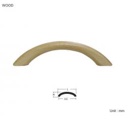 CURVED BEECH FINISH PULL HANDLE - 121mm LENGTH