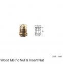 WOOD METRIC & INSERT NUT - BRASS HEX SOCKET ( 8mm X 12mm)